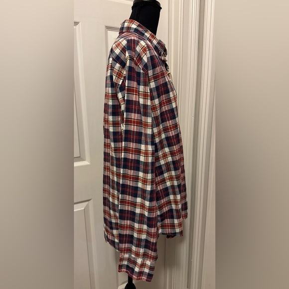 J. Crew Red and Blue Casual Button Down Shirt - Picture 5 of 8